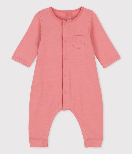 Combinaison longue unie en tubique bio bébé
