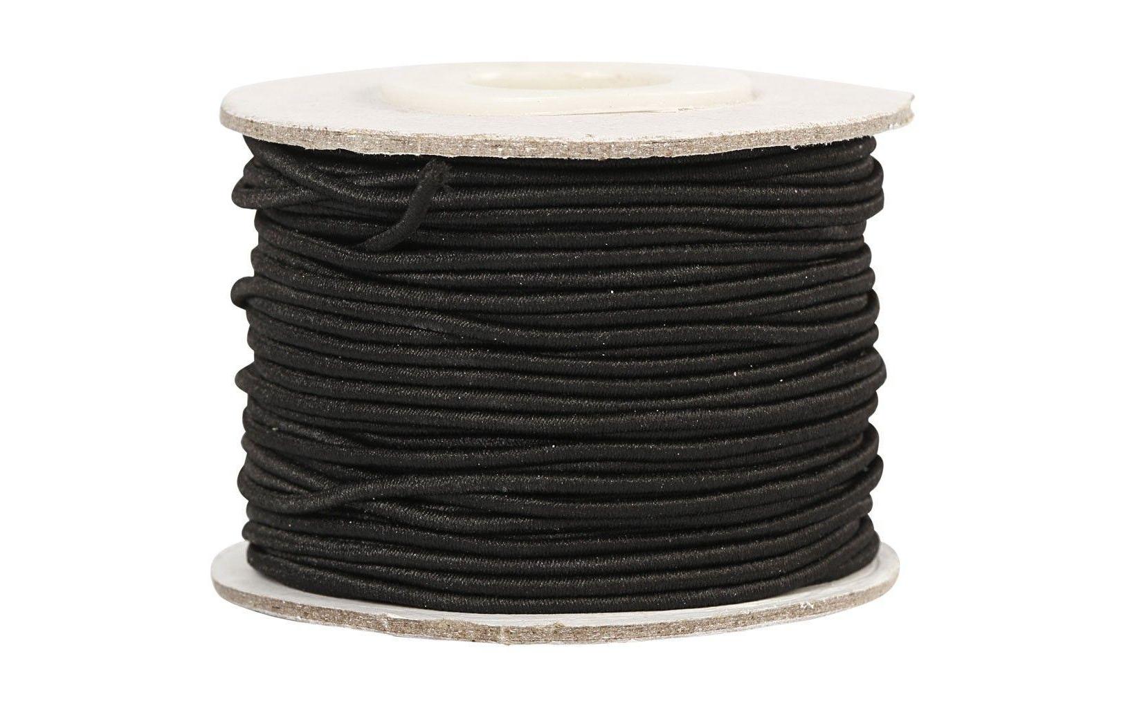 Elastikschnur 1 mm, Schwarz, 25 mElastikband
