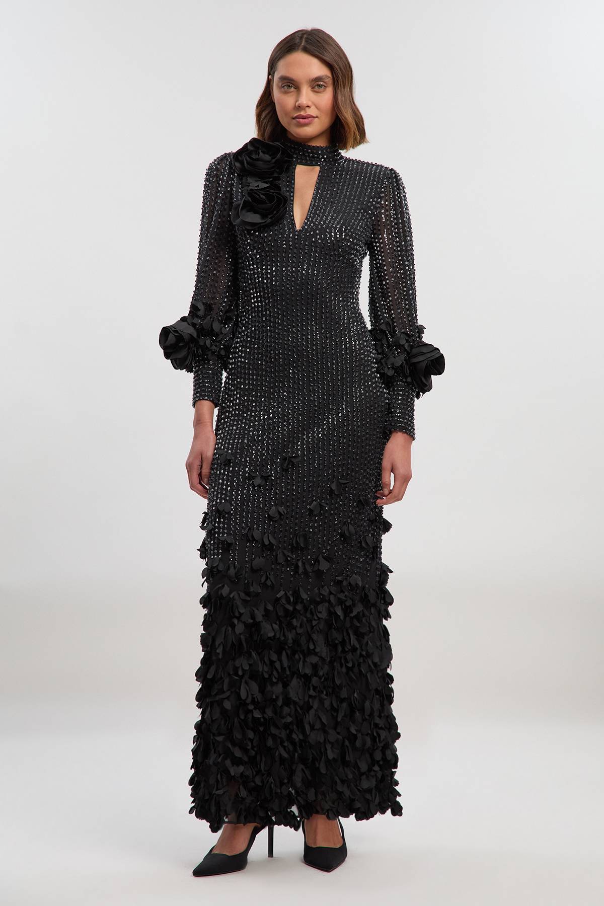 KarenMillen Robe maxi tissée ornée d'appliqués en cristal
