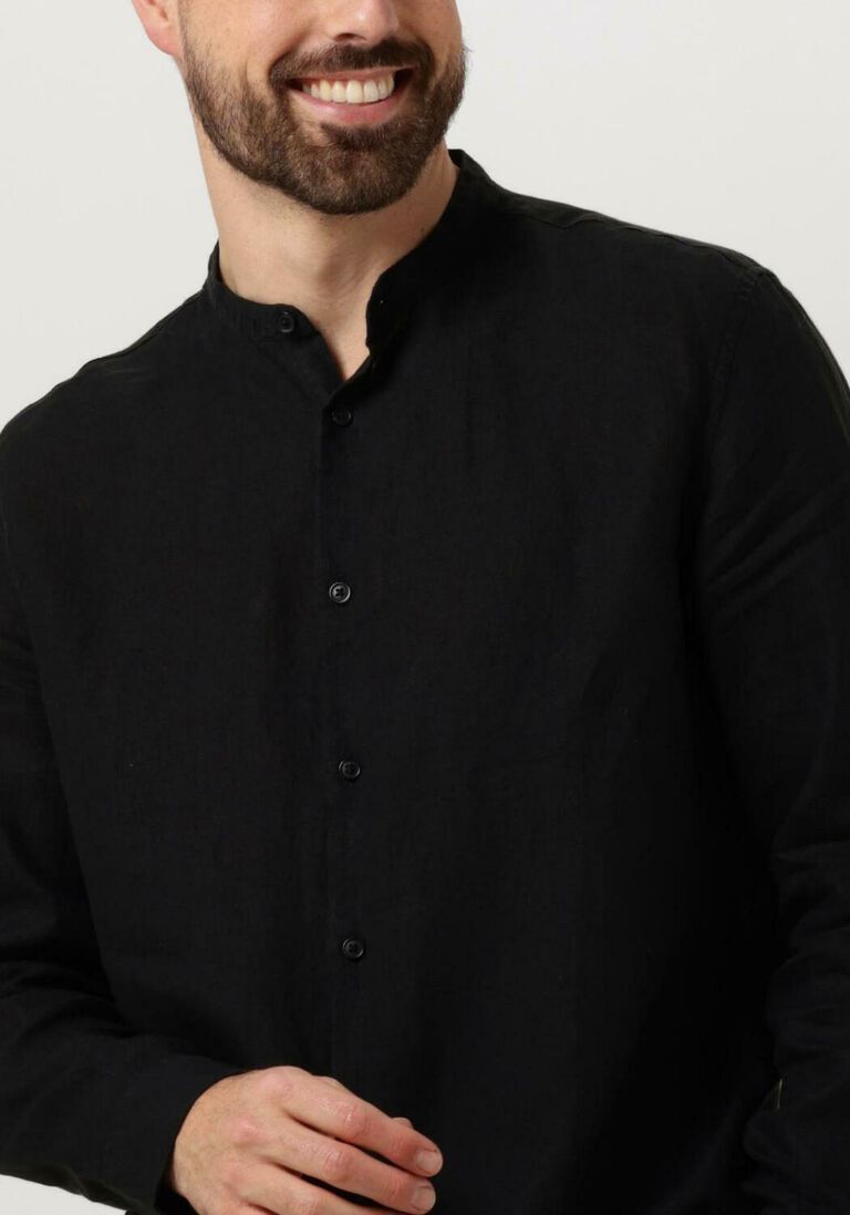 SELECTED HOMME donkerblauwe selected homme casual overhemd slhregkylian-linen shirt ls band
