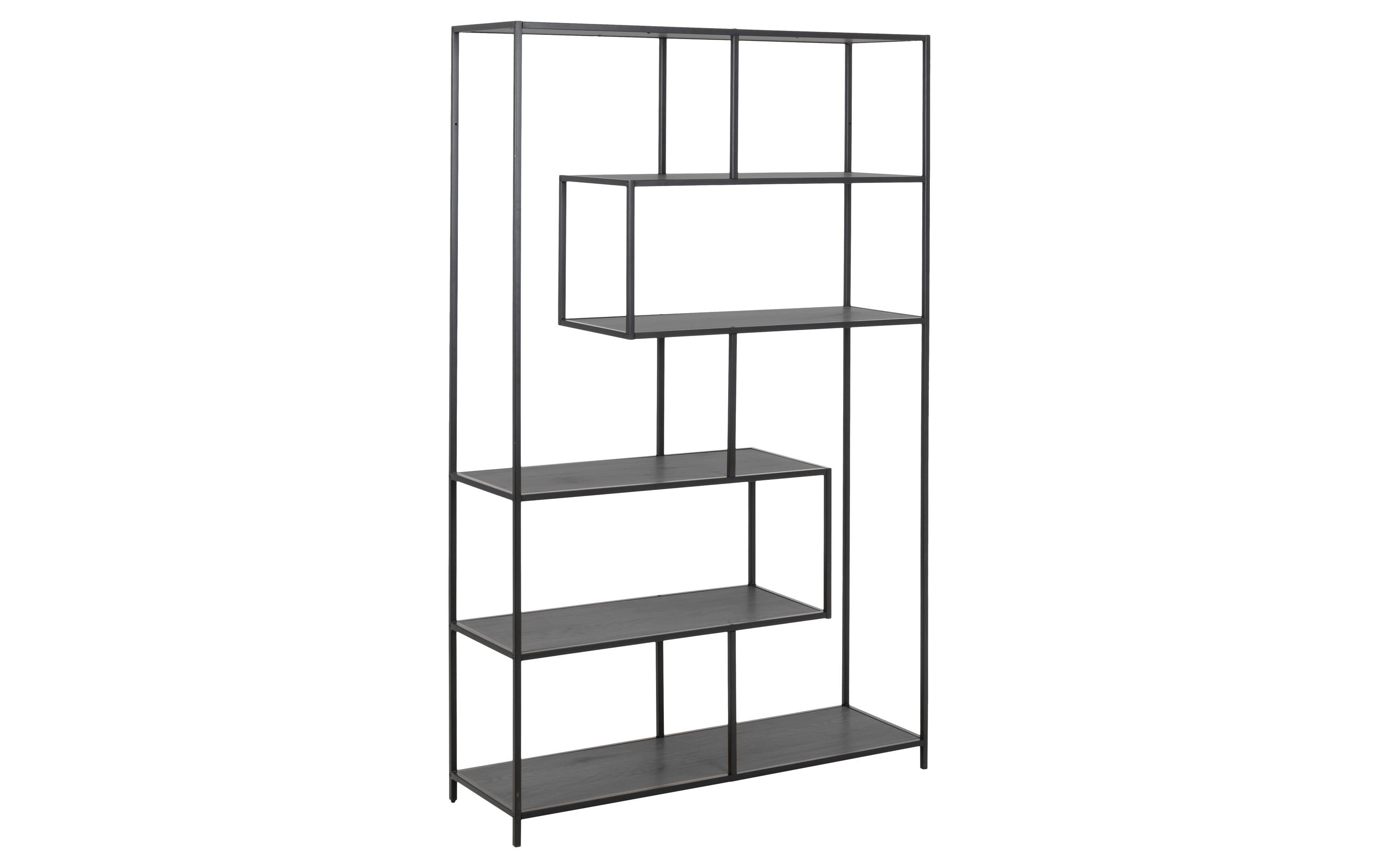 Regal Seaford 114 x 35 x 185 cm, Schwarz<br>Bücherregal