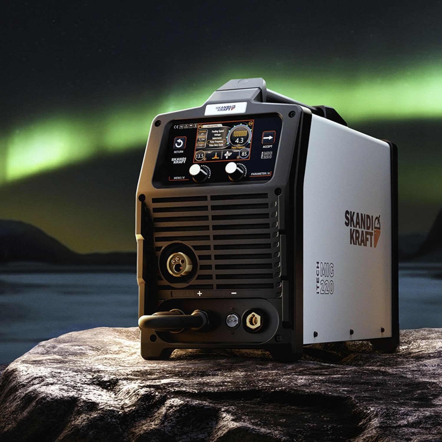 iTech MIG 220 Kombi Schweißgerät WIG LIFT, MMA, MIG/MAG Mit 200 Ampere IGBT Dual Pulse Arc Force ALU geeignet Schweißmaschine