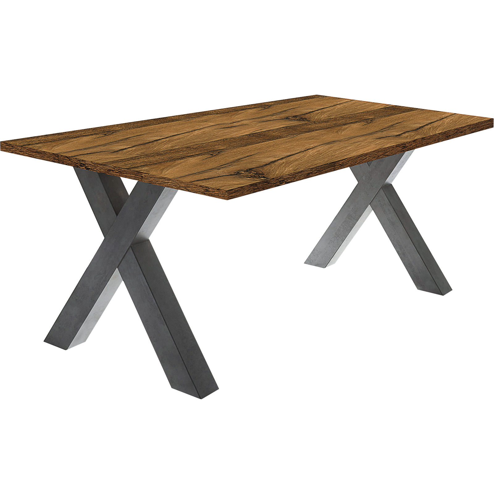 Tisch Magna Dekor X-Fuss 160 x 75 x 90 cm, Plankeneiche