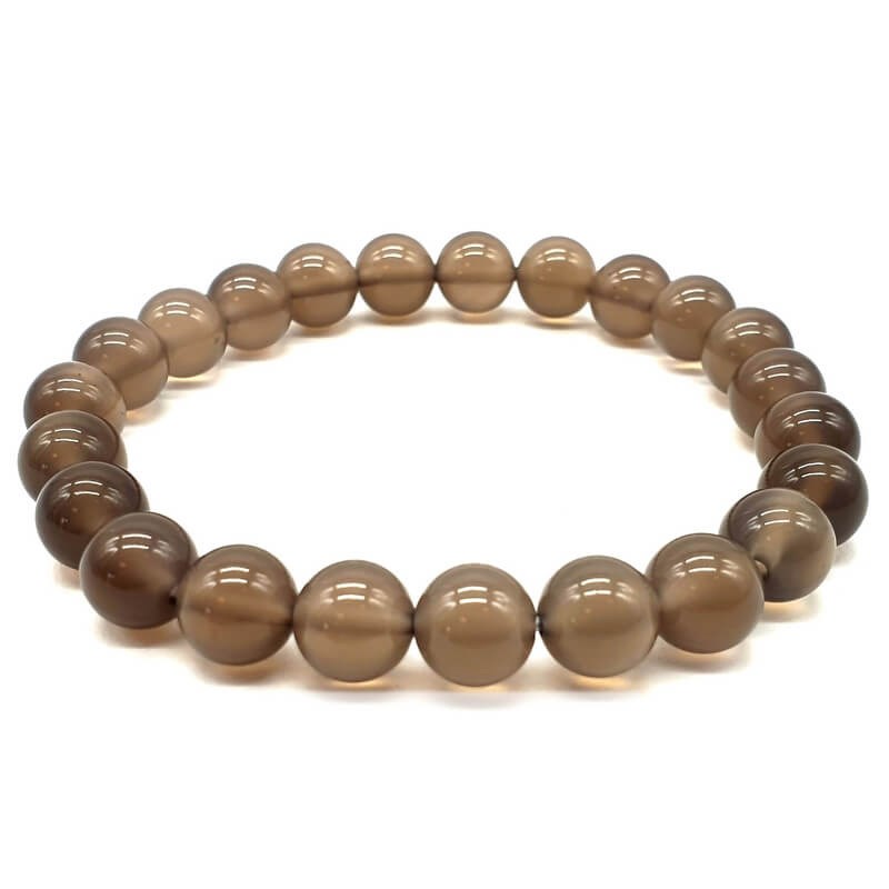 Bracelet extensible avec perles Agate Grise
