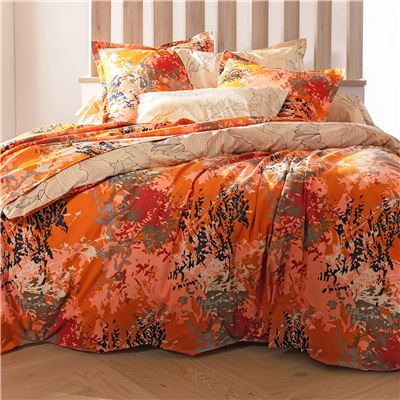 Linge de lit motif végétal abstrait – BECQUET CRÉATION