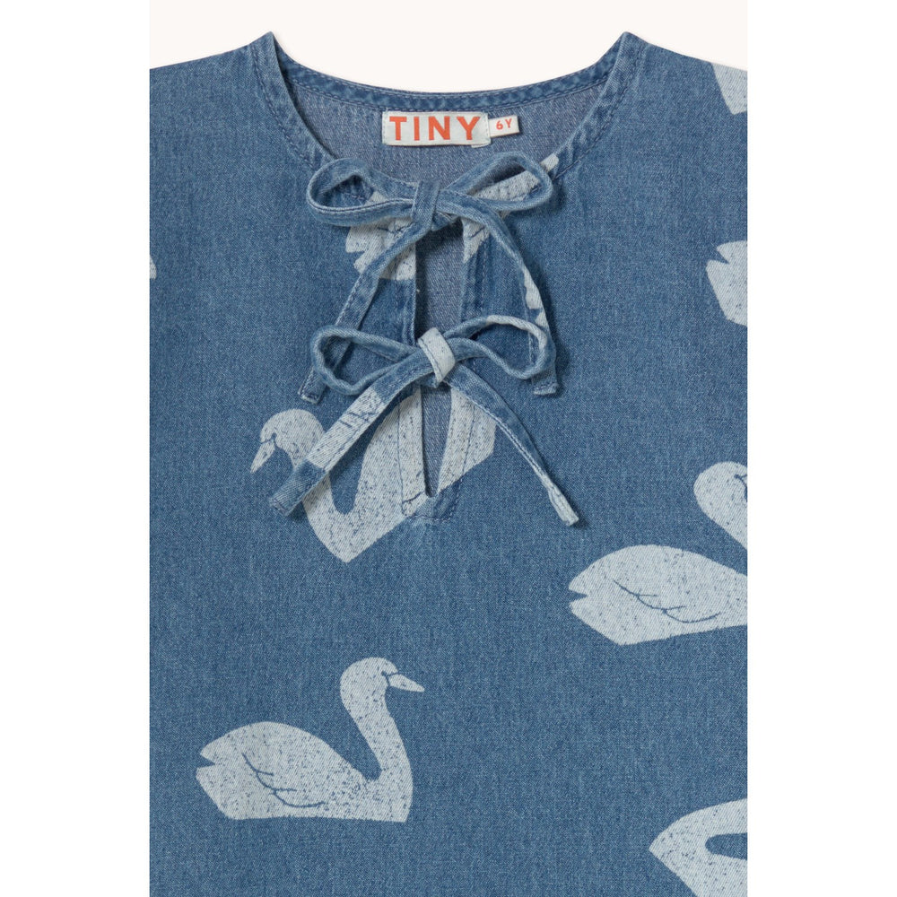 Køb TinyCottons Medium Wash Denim Big Swans Kjole