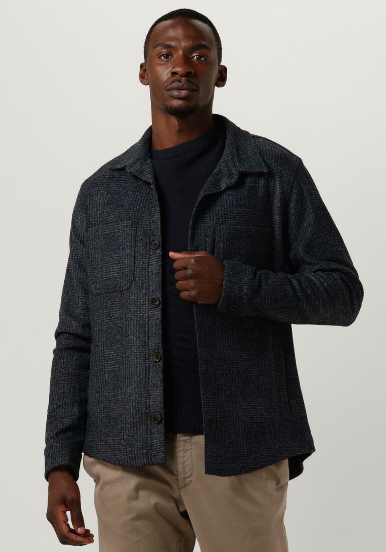 PROFUOMO donkerblauwe profuomo overshirt overshirt knit check