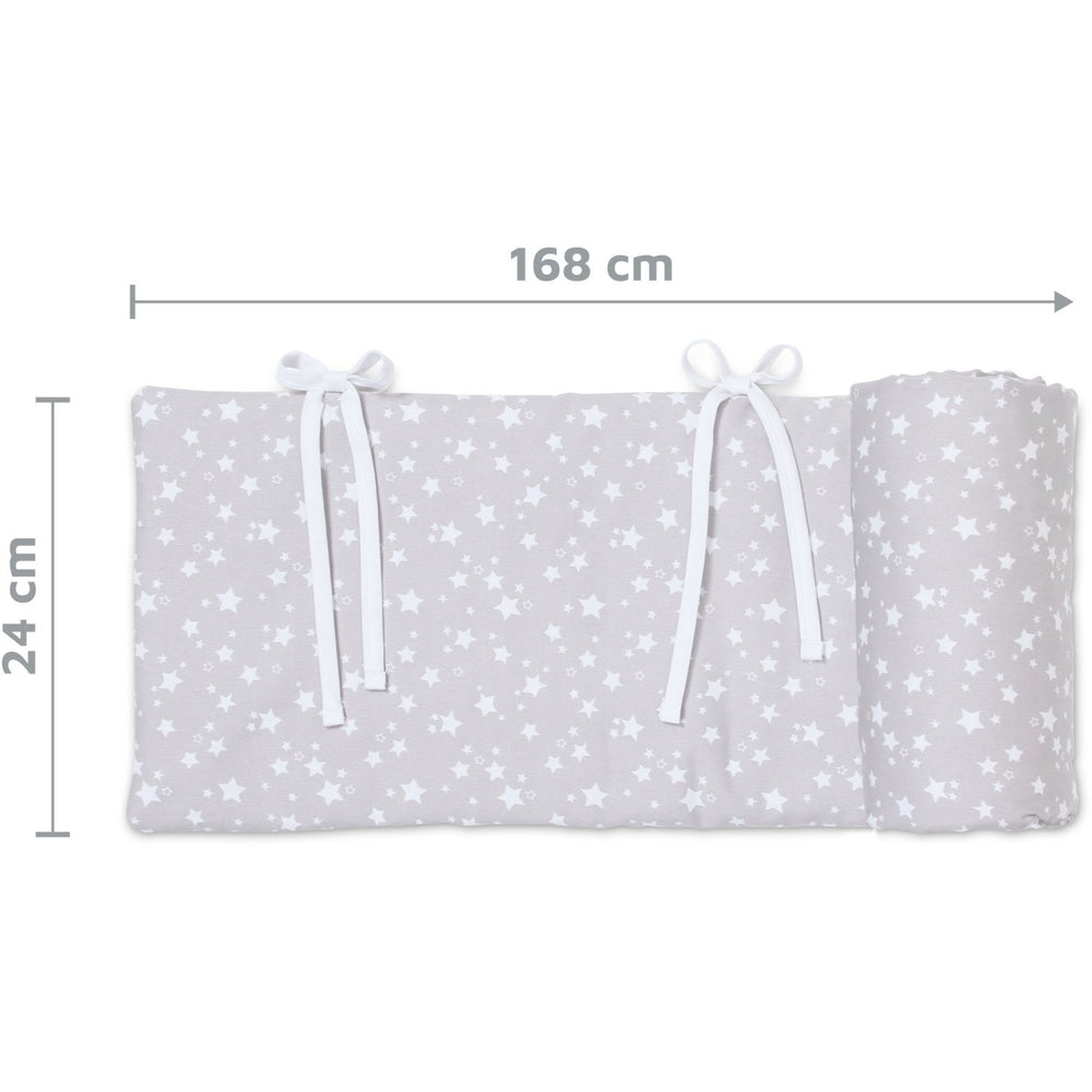 Køb babybay ® Pearlgrey White Stars Sengerand Pique