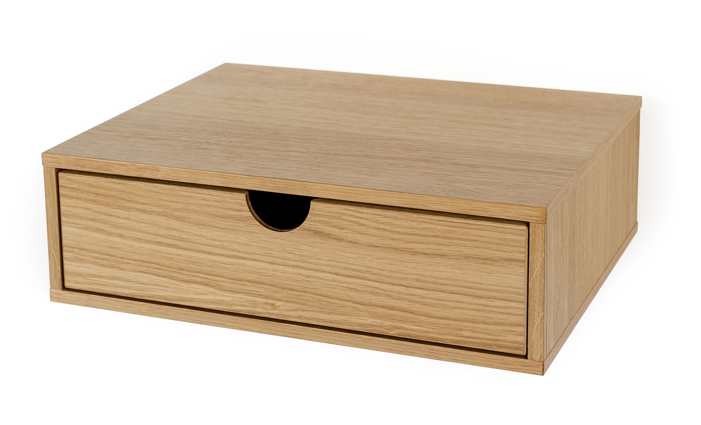 Woodman Nachttisch »Farsta, Beistelltisch, Ablage mit Schublade« Holzfurnier aus Eiche, Breite 40 cm, Wandmontage, FSC®
