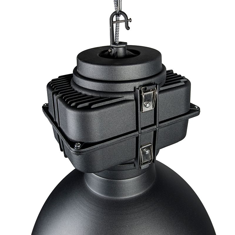 Smart industriële hanglamp zwart 53 cm incl. A60 Wifi - Sicko