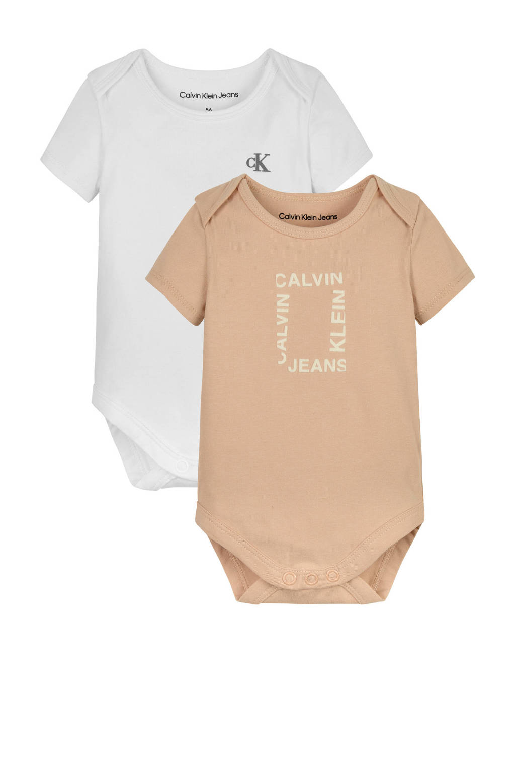 Calvin Klein romper -set van 2 rozezand/wit