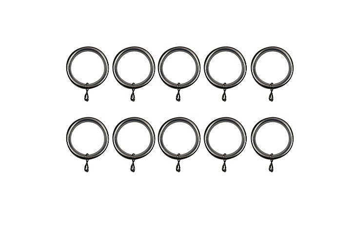 10 anneaux pour barre à rideau Athens GoodHome Ø28 mm gris