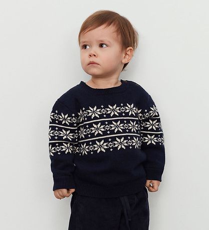 Petit by Sofie Schnoor Bluse - Strik - Dark Blue m. M?nster