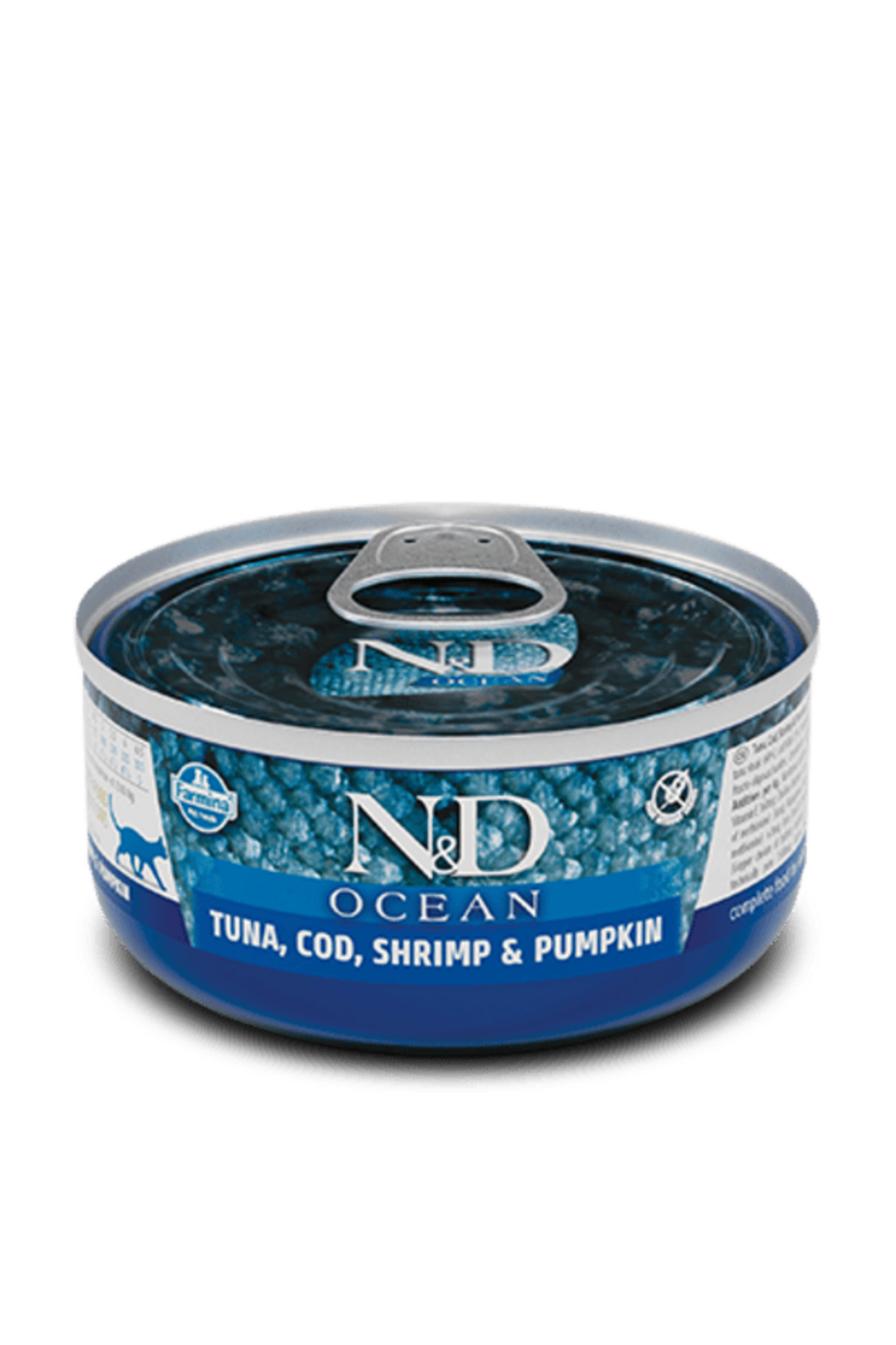 Humides n&d chat ocean morue & crevettes & potiron  24x70 gr
