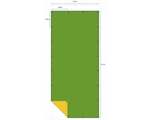 Bouwhekbescherming, bouwhekzeil 140 g/m² zwart 176 x 341 cm