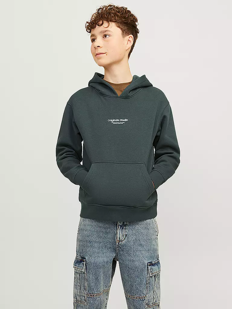 JACK & JONES Jungen Kapuzensweater - Hoodie JORVESTERBRO dunkelgrün