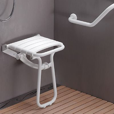 Siège de douche en aluminium blanc Godonnier charge maximale 225 kg