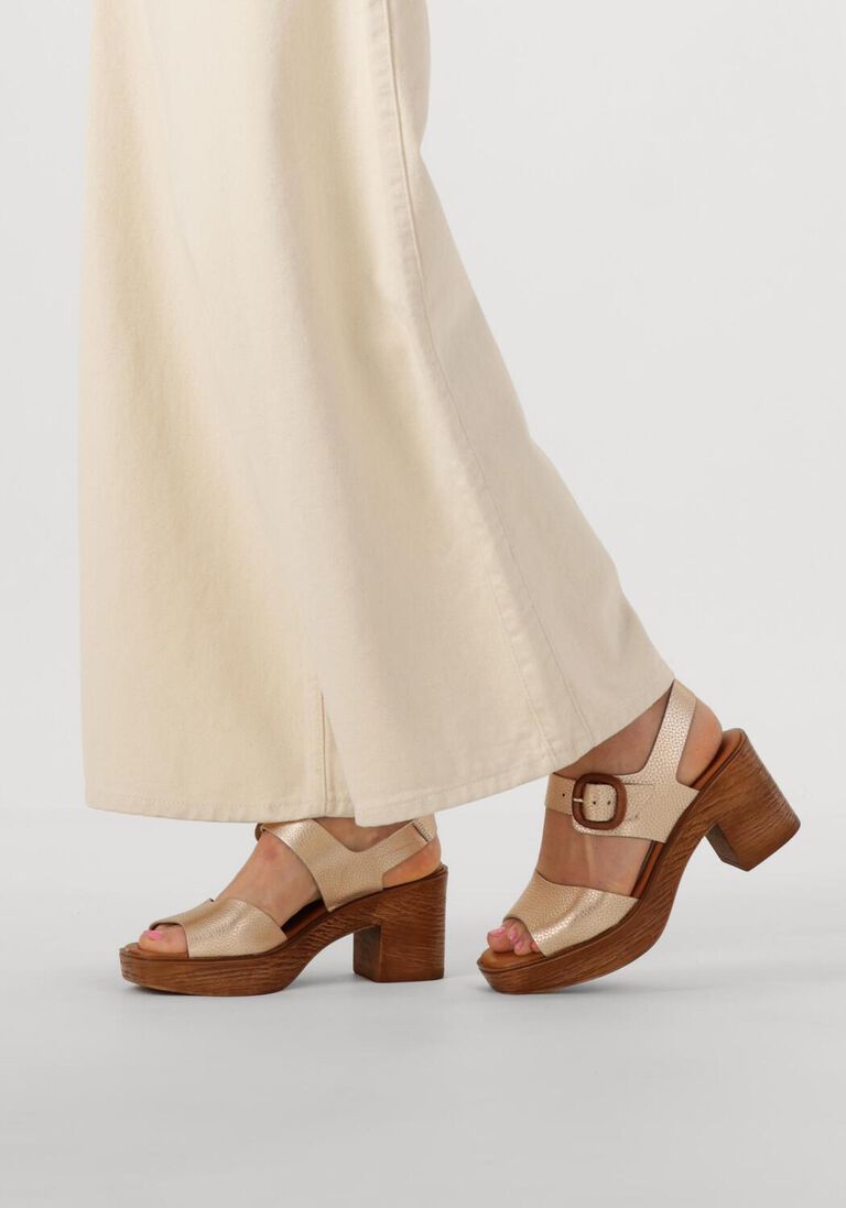 goudkleurig stefano lauran sandalen met hak 930