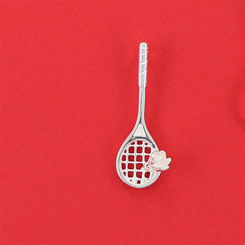 Pendentif badminton : raquette et volant - Argent massif