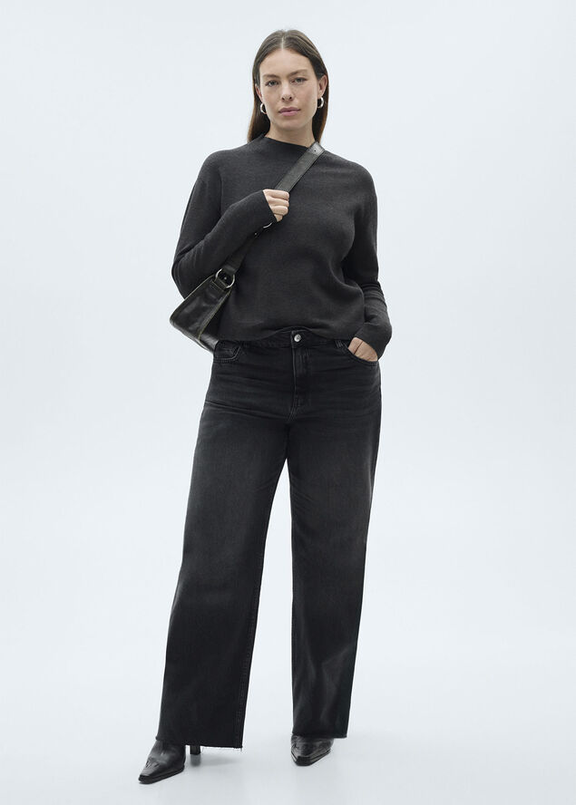 MANGO Danila wideleg high-rise jeans Open grey