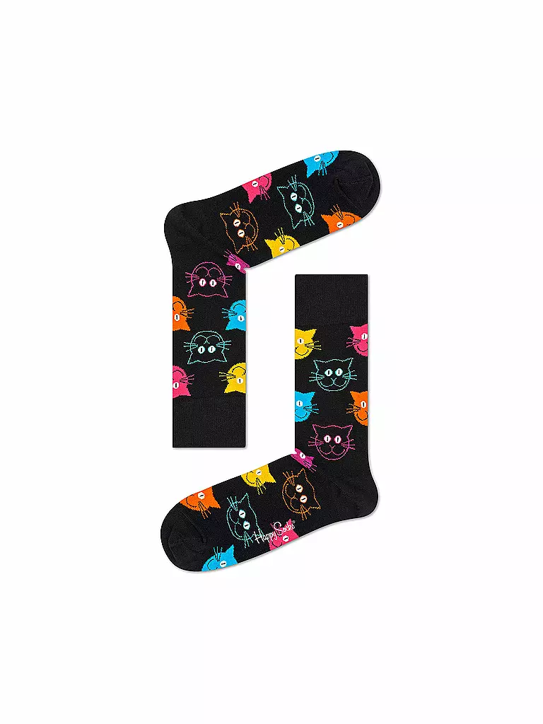 HAPPY SOCKS Damen Socken CAT 36-40 black schwarz