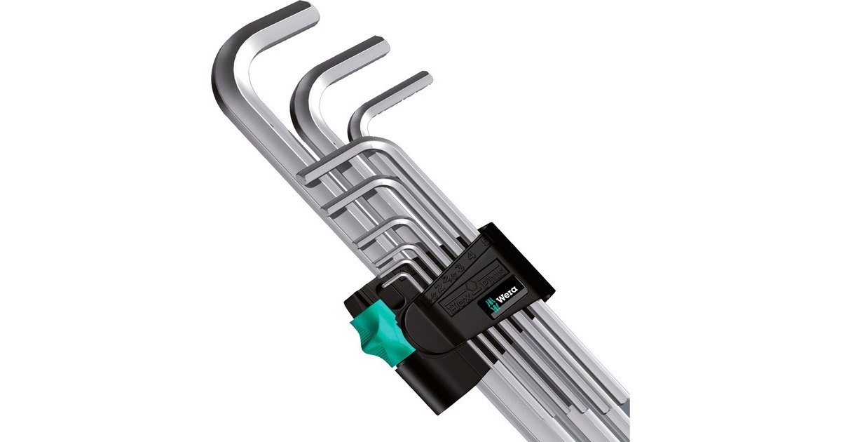 Wera950/9 Hex-Plus 1 SB Stiftsleutelset, metrisch, verchroomd  (9-delig)
