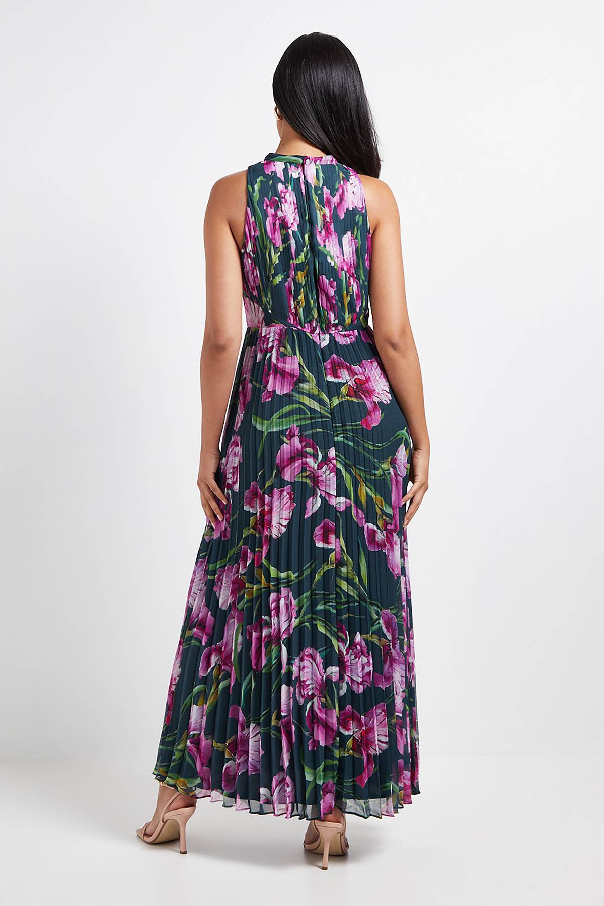 Wallis Robe Maxi Plissée à Imprimé Floral Petite Taille