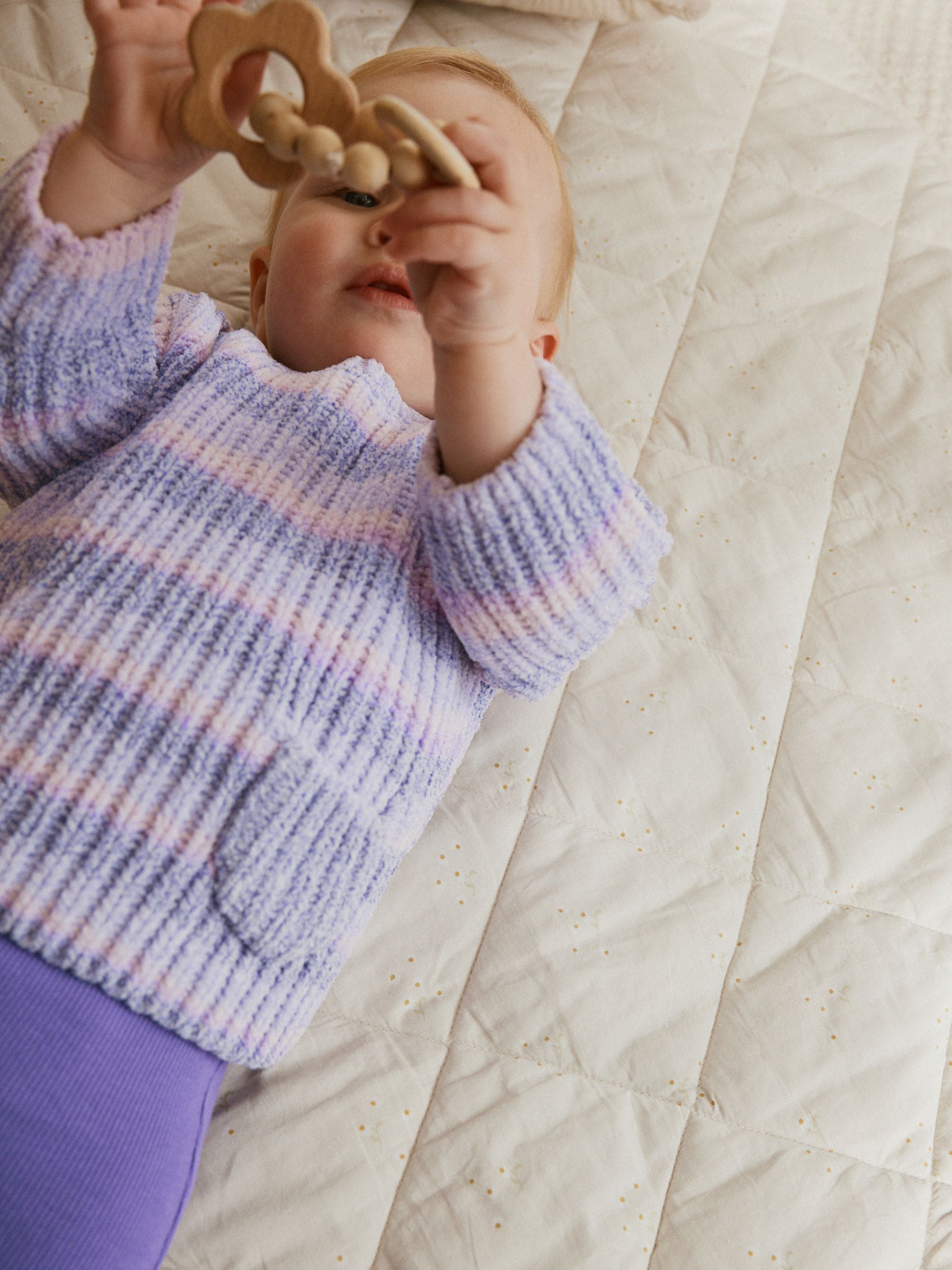 Paars space dye - Chenille Trui en Leggings 2 Pieces Baby Set (0mnd-3jr)