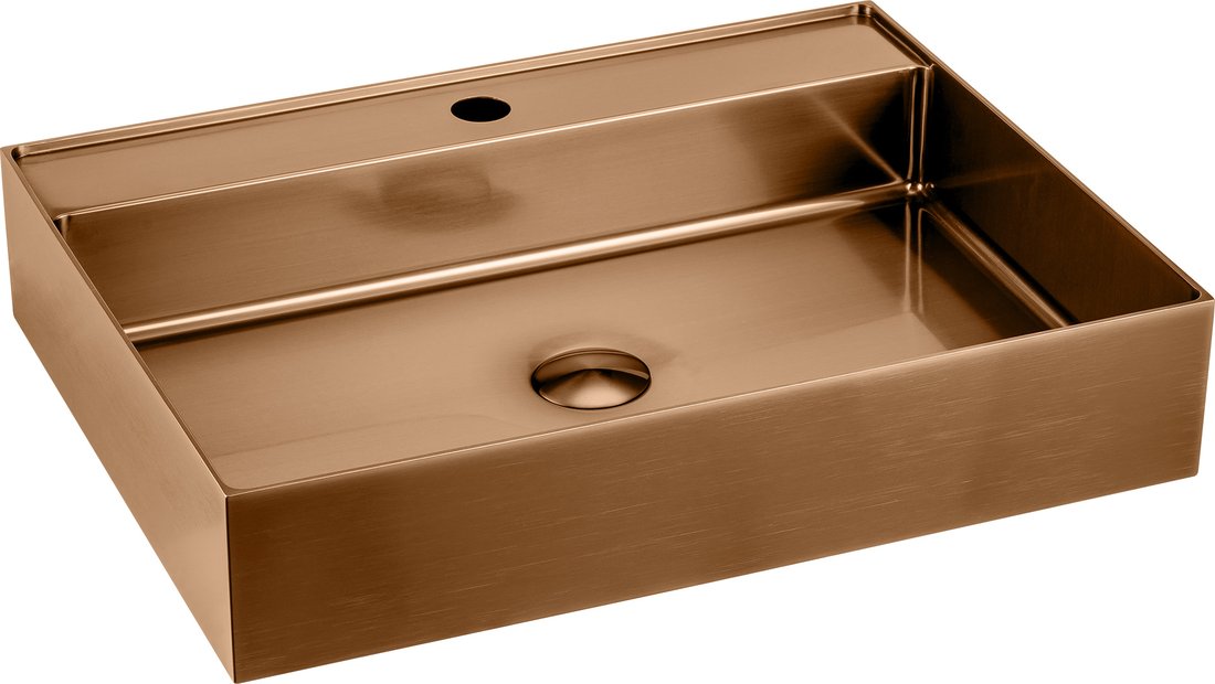 Sapho Aurum waskom met kraangat 55x42cm rosé goud