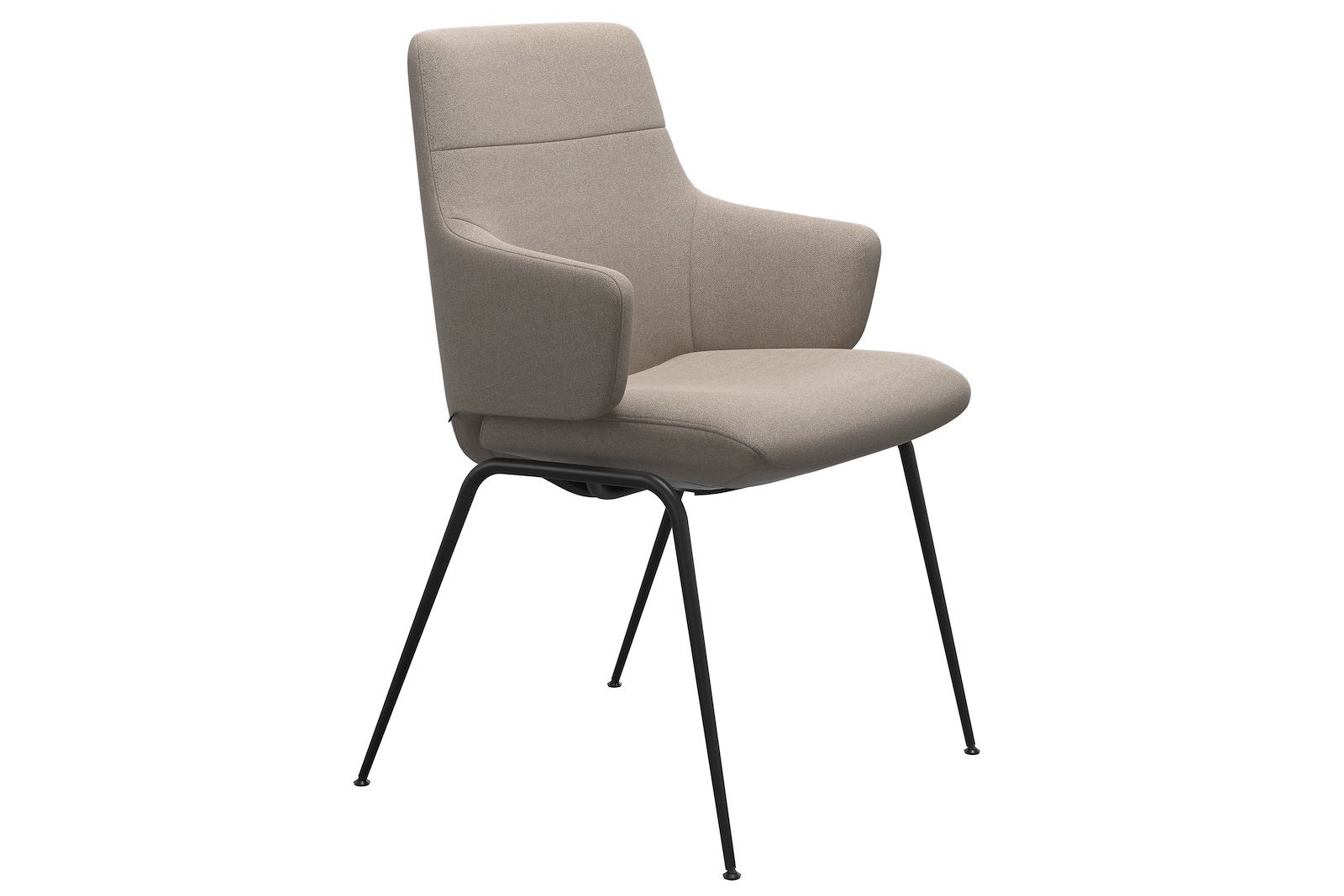 Chilli spisestol Tekstil Tulip Light Beige, large sete med sort understell
