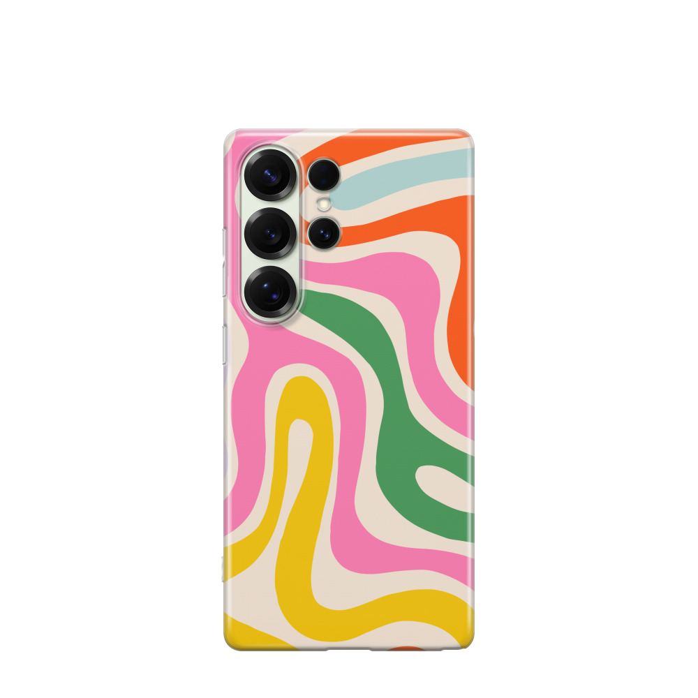 Samsung Galaxy S25 Ultra Gummi Hülle Sommerwelle - Gelb