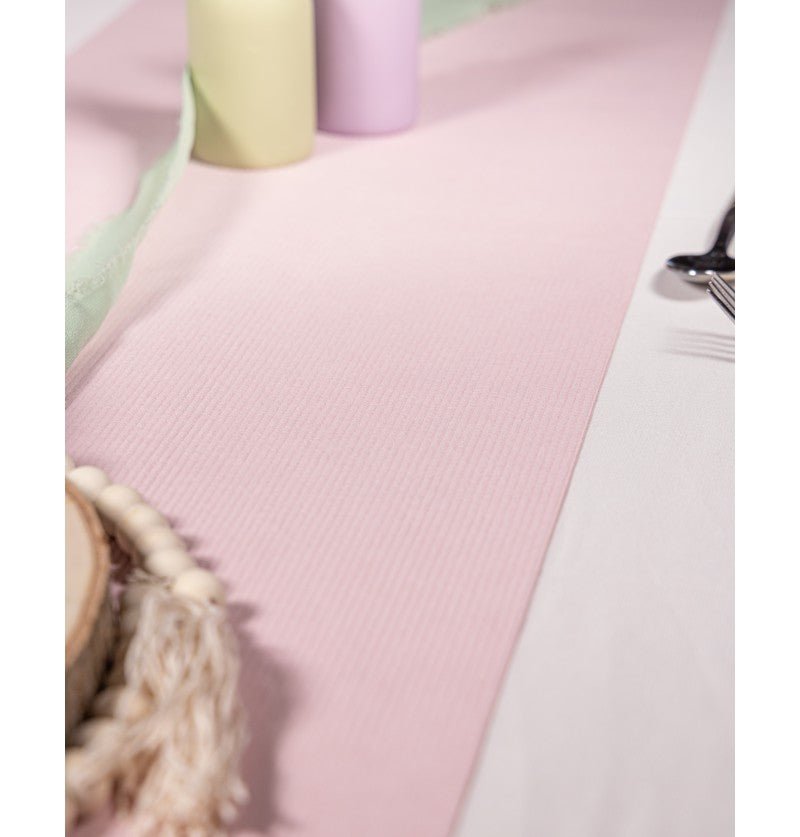 Roze Tafelloper Velvet 3m