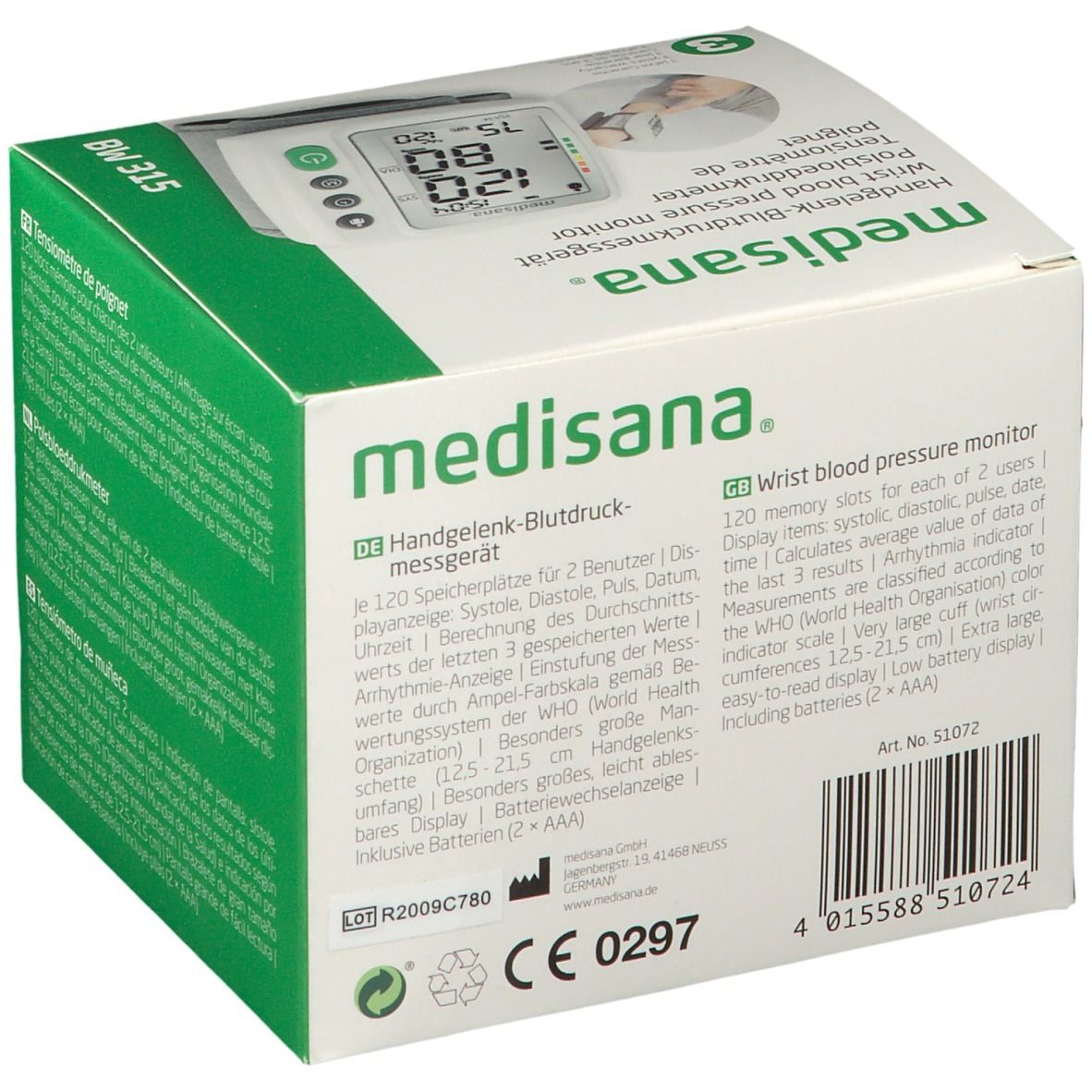 medisana BW 315 Handgelenk-Blutdruckmessgerät