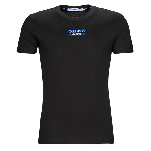 Calvin Klein Jeans - TRANSPARENT STRIPE LOGO TEE - Noir