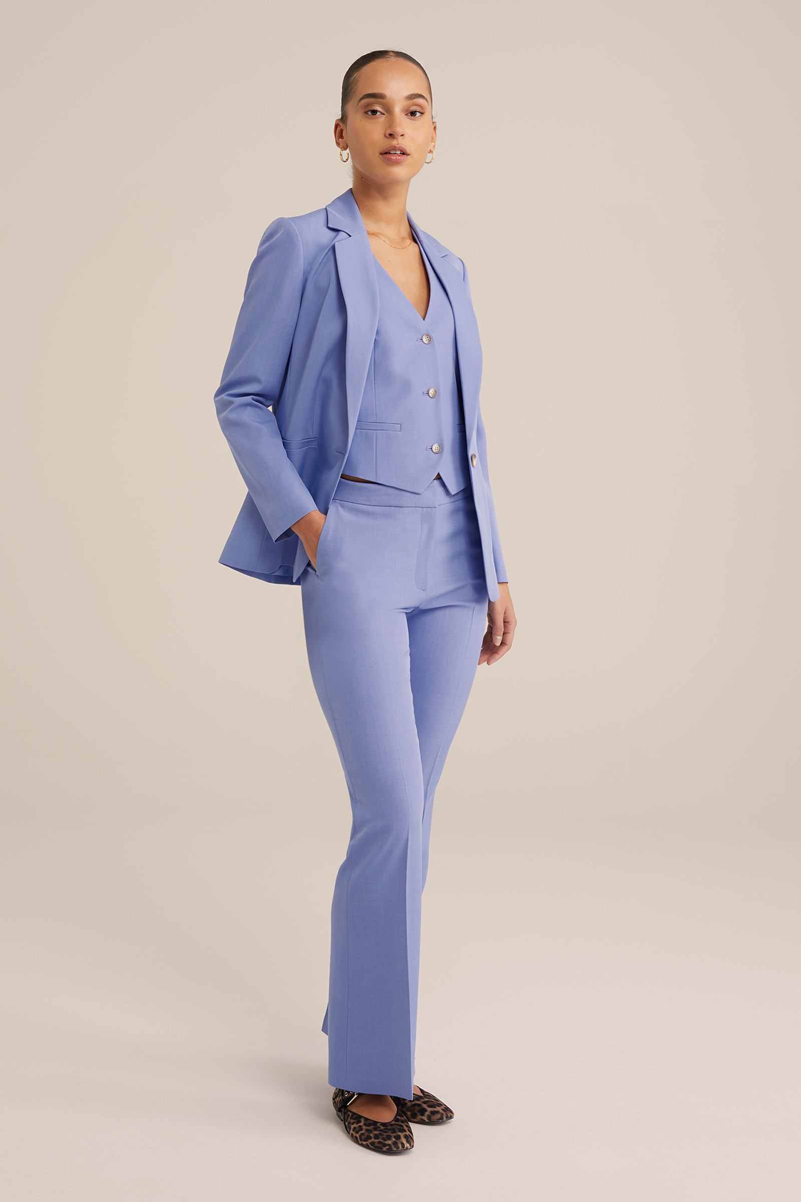 flared pantalon WE Fashion Paars