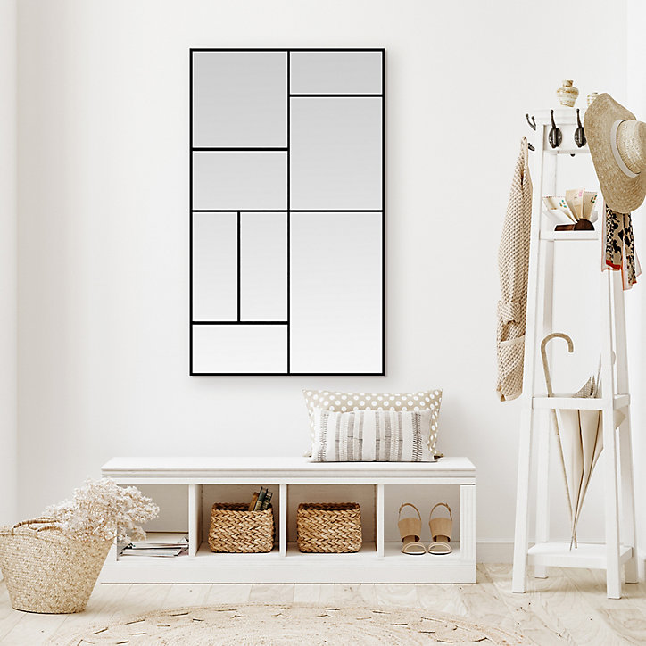 Miroir en métal noir design Dada Art l.60 x H.100 cm