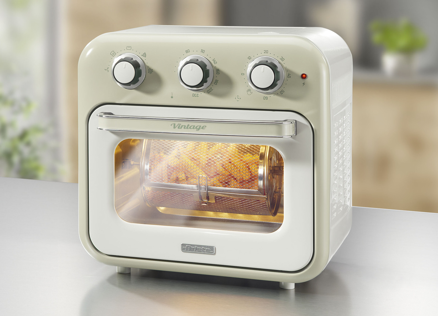Ariete 2-in-1 Heißluft-Ofen im Vintage-Design