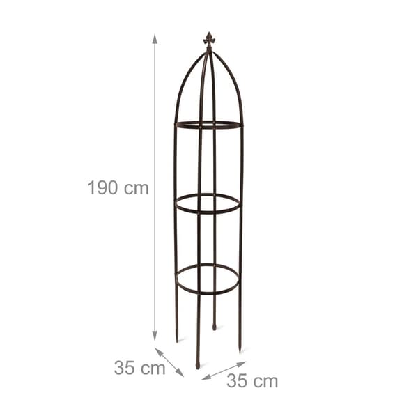 Trellis obelisk metall brun 190 cm