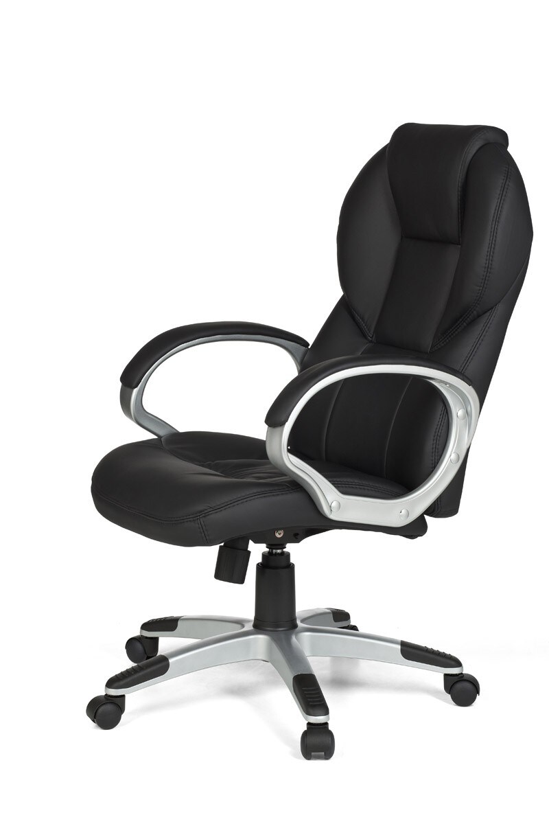 KADIMA DESIGN Chefsessel PALERMO, Lendenwirbelstütze, Wippmechanik, Nylon-Fußkreuz, schwarz/braun
