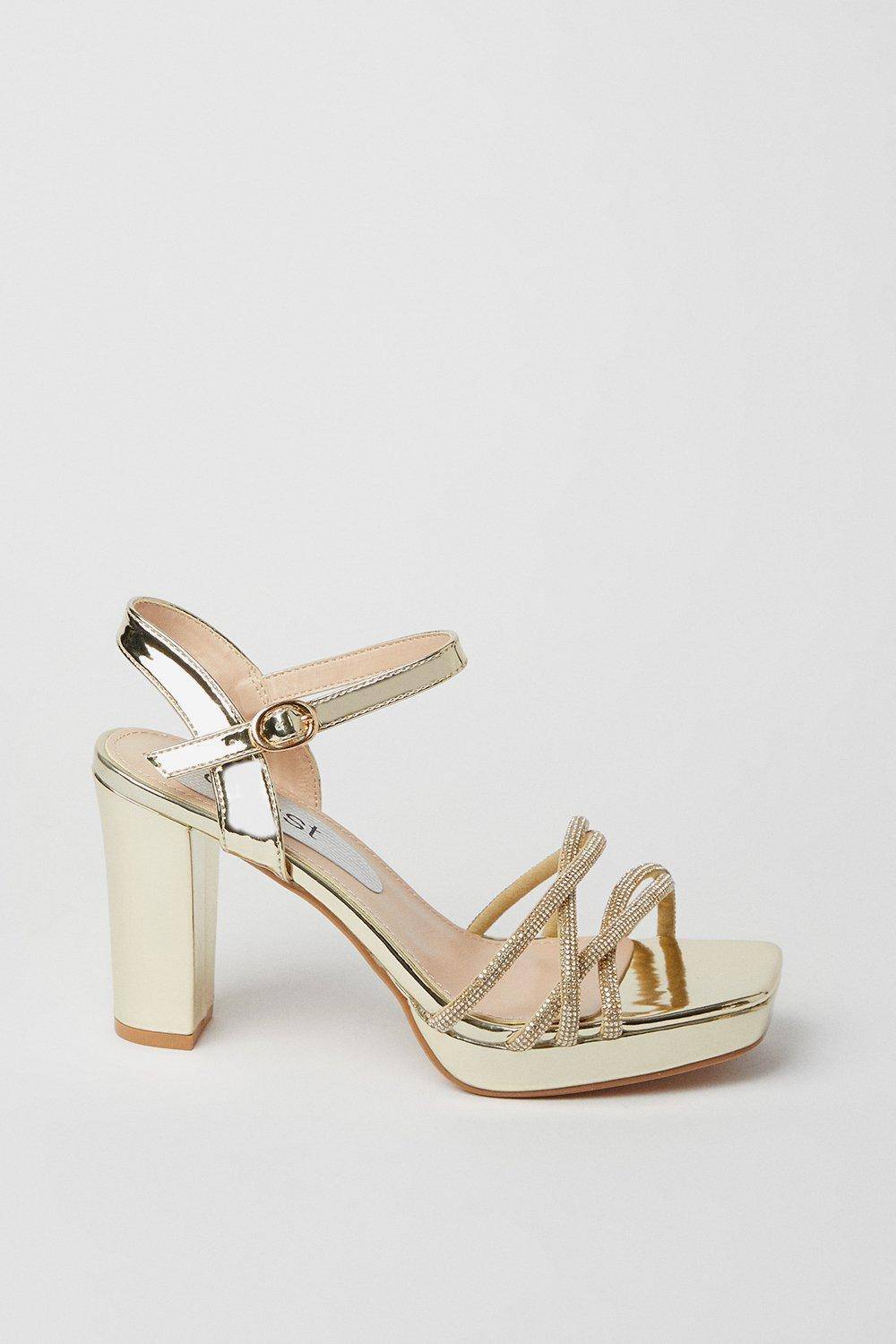 Coast Sandales à Talons Plateforme Taylor en synthétiquecuir avec Strass