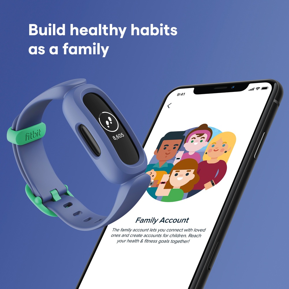 Fitbit Ace 3 Aktivitätstracker für Kinder ab 6 Jahren, Kosmisches Blau/Astrogrün