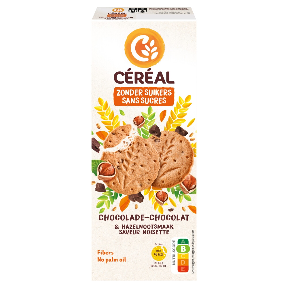 3x Céréal Zandkoek Hazelnoot Chocolade132 gr