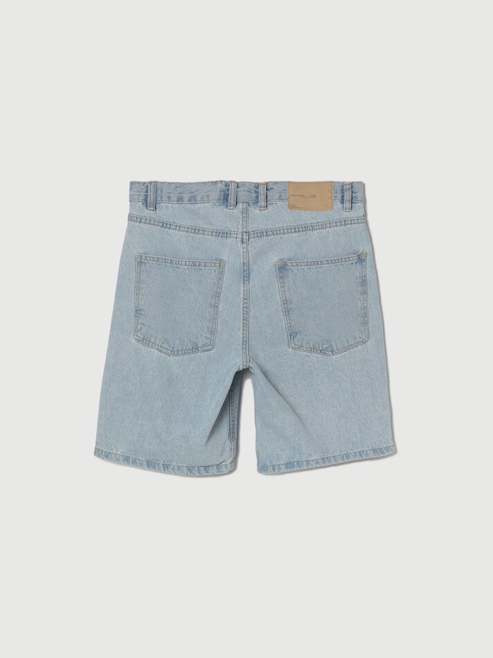 Bermuda jeans slim fit - Azul claro