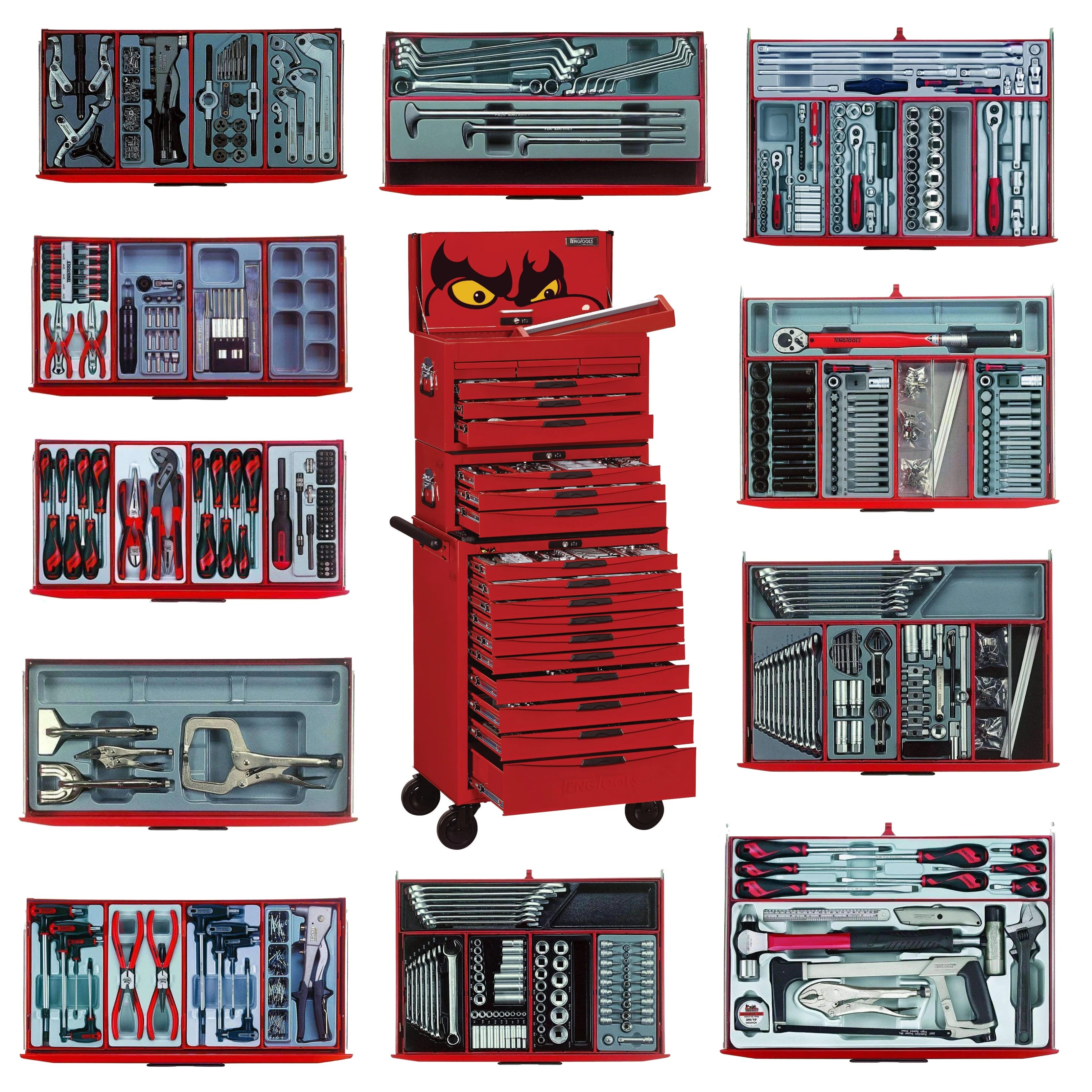 Conjunto de ferramentas manuais híbridas Mega Master de 715 peças da Teng Tools - TCMM715N