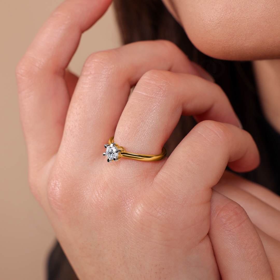 0.40ct Diamant Solitärring 750/18 K Gelbgold