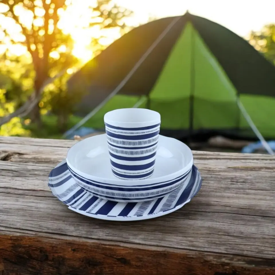 OTIX Serviessets 12 Delig STRIPES - BLUE