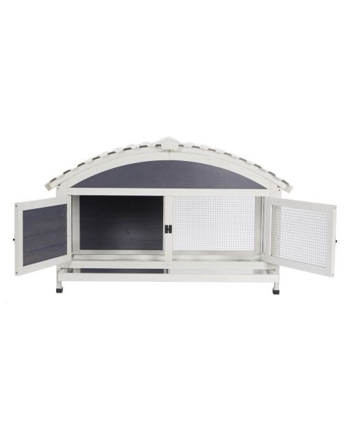 Adori Konijnenhok Jax - Dierenverblijf - 117x70x74 cm Grijs Wit