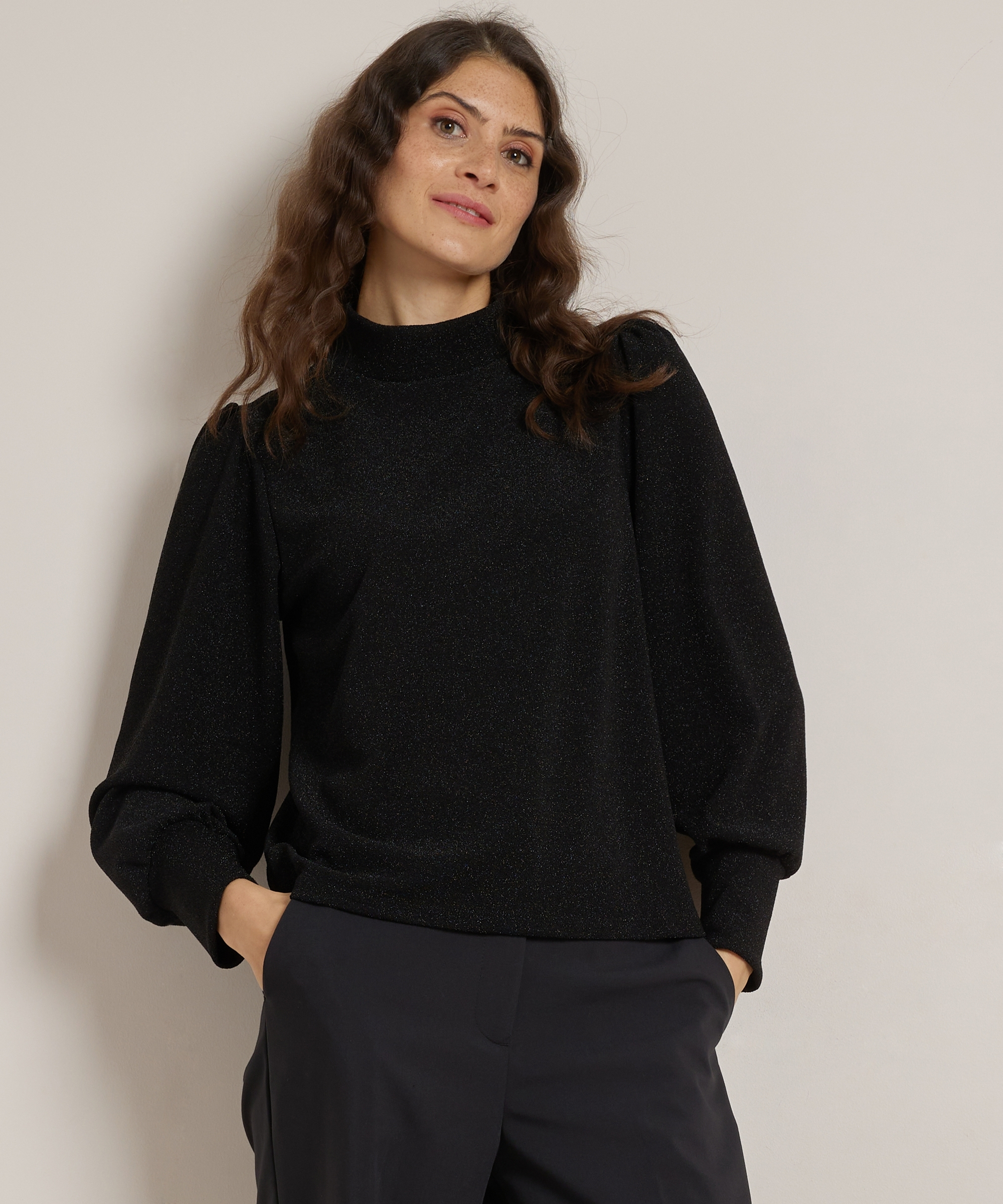 glitter top met pofmouw