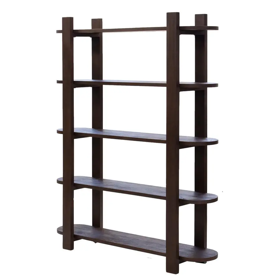 Wandkast Bruin - 160x38x190cm - Mangohout - Kast Luuk