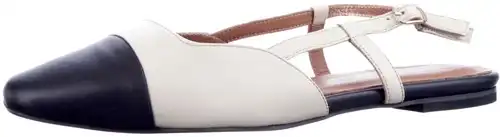 Babouche zwart/beige combi Janna-1 - maat 44 slingback zwart/beige combi - maat 44 Calandschoen